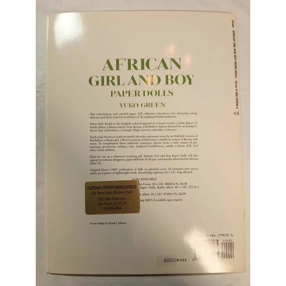 African Girl and Boy Paper Dolls by Yuko Green‎ (1997, Trade Paperback)